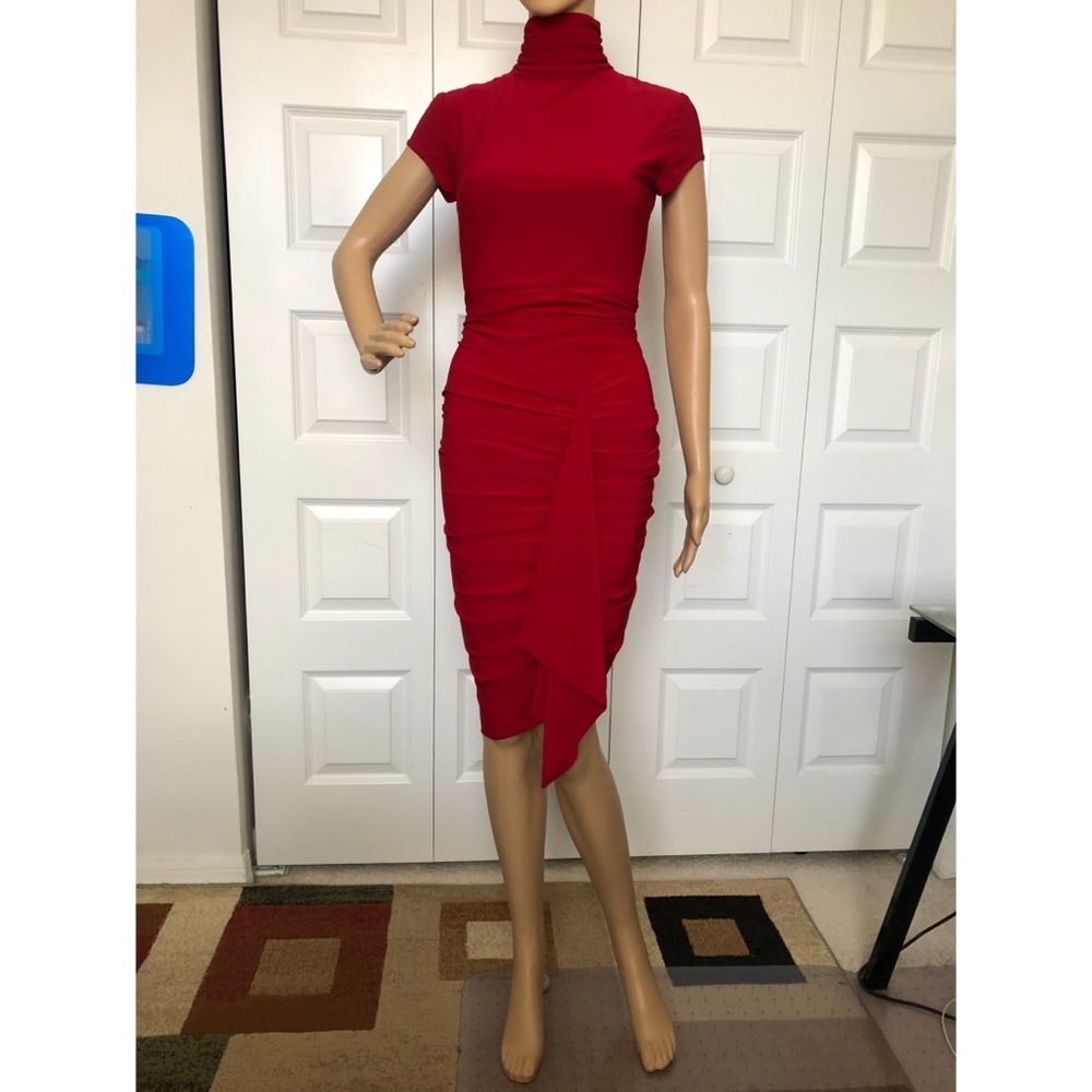 Cache Red Midi Dress Size 4 - image 1
